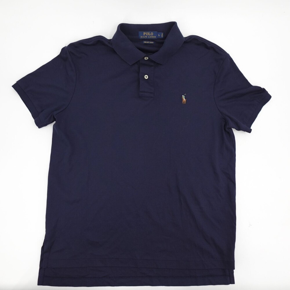 Polo Ralph Lauren Polo Mens Large Navy Pima Soft Touch Short Sleeve Cotton